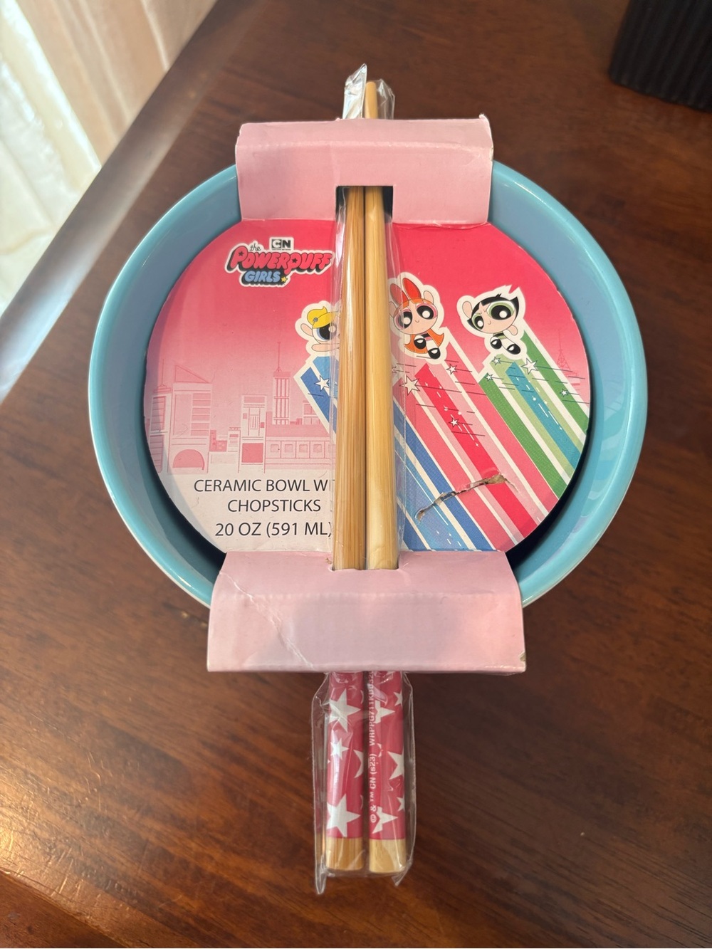 Powerpuff Girls 20oz Ceramic Ramen Bowl with Chopsticks - Picture 2 of 3
